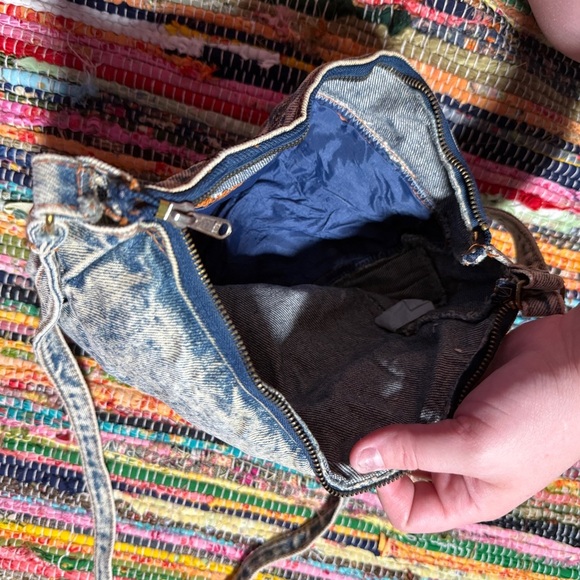Vintage Acid Wash Denim Shoulder Purse - Picture 3 of 3